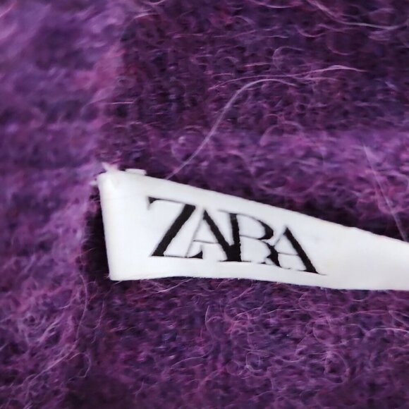 ZARA | ALPACA WOOL Turtleneck SWEATER 9598/102 purple Size Small - Picture 5 of 5